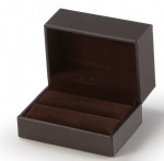 Chocolate Leatherette Double Ring Slit Box