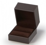 Chocolate Leatherette Slit Ring Box