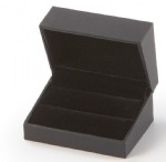 Black Textured Leatherette Double Ring Slot Box