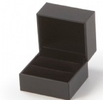 Black Textured Leatherette Ring Slot Box