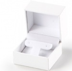 White Textured Leatherette Small Earring Tree Box