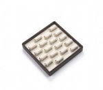 Chocolate/Beige Leatherette 18 Bar Ring Tray
