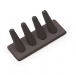 Chocolate Leatherette 4 Ring Finger Stand