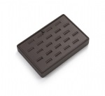 Chocolate Leatherette 22 Slot Ring Tray