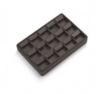 Chocolate Leatherette 15 Earring Tray