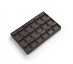 Chocolate Leatherette 18 Earring Tray