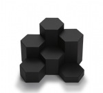 Black Leatherette 6 Pc Hexagon Risers