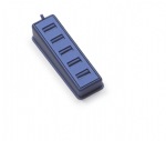 Navy Blue Leatherette 5 Ring Slot Stand