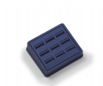 Navy Blue Leatherette 9 Slot Ring Stand