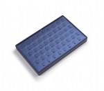 Navy Blue Leatherette 51 Clip Ring Tray