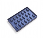 Navy Blue Leatherette 20 Ring Bar Tray