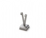 Silver Gray Leatherette Tall Earring Stand