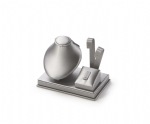 Silver Gray Leatherette Earring/Ring/Pendant Stand