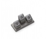 Silver Gray Leatherette 3 Clip Ring Stand