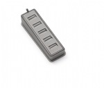 Silver Gray Leatherette 5 Ring Slot Stand