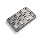 Silver Gray Leatherette 11 Watch Tray