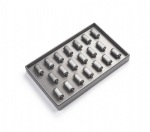Silver Gray Leatherette 20 Bar Ring Tray