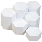 White Leatherette 6 Pc Hexagon Risers