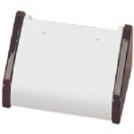 White Leatherette/Mahogany Wood Earring Display