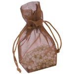 Flat Bottom Organza Bag With Rattail String