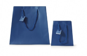Navy Blue Matte Laminated Tote Bag(Large)
