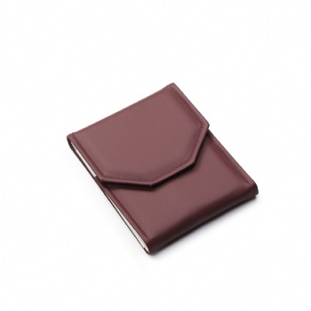 Burgundy Leatherette Small Pearl Folder