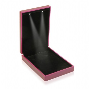 Purple Leatherette LED Small Necklace Box