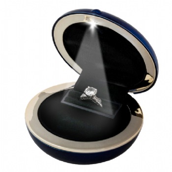 Navy Blue Slim LED Engagement Ring Box
