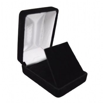 Black Rich Velveteen Large Earring Flap Box 