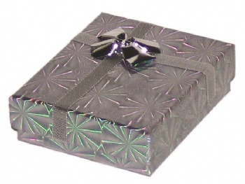 Shiny Cardboard Wide Pendant Box with a Bow