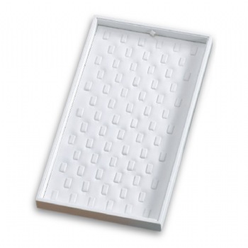 White Leatherette 72 Ring Clip Tray