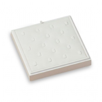 White Leatherette 16 Ring Clip Tray