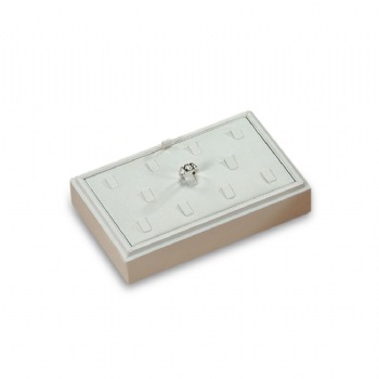 White Leatherette 11 Clip Ring Tray