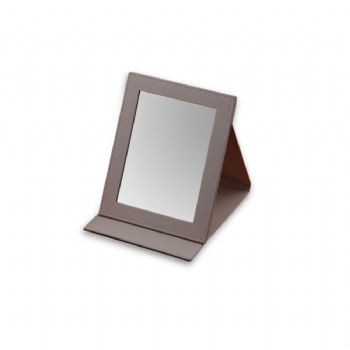 Chocolate/Beige Small Rectangle Foldable Mirror