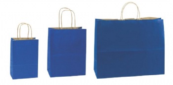 Small Pacific Blue Natural Smooth Paper Bags