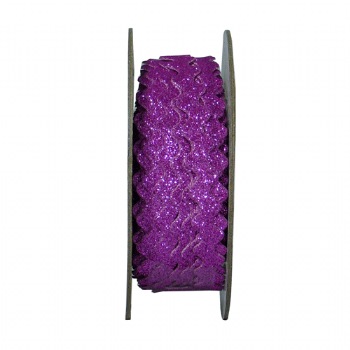 Radient Orchad Purple Glitter Ric-Rac Ribbon