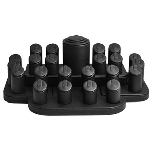 Black Faux Leather 23-Ring Clip Display