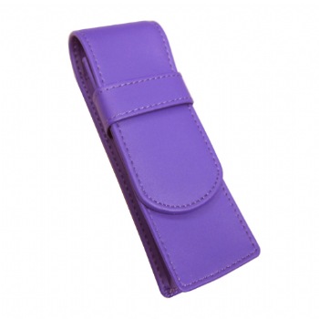 Purple Leather Double Pen Case - Royce Leather Pen Case