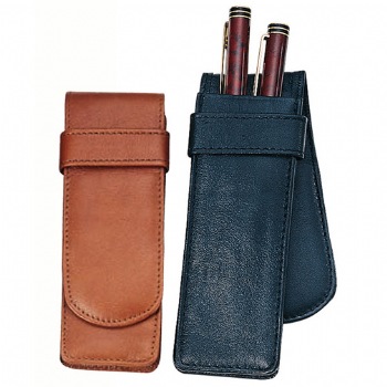Tan Leather Double Pen Case - Royce Leather Pen Case