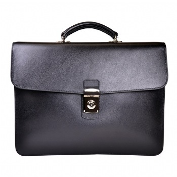 Royce Leather "Kensington" Saffiano Single Gusset Briefcase