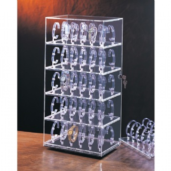 Acrylic Rotating Watch Display Case for 60 Watches