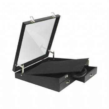 Angle Glass-Top Display Case for w/ Pullout Tray