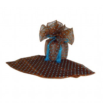 Chocolate w/ Turquoise Dots Wrapper w/ Tassel