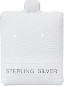 "Sterling Silver" 1 1/2" x 1 3/4" Vinyl White Puff Pad (x100)