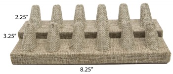 12 Finger Burlap Ring Stand Holder Jewelry Display
