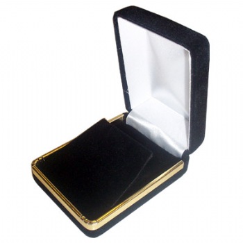 Velveteen Earring Flap/Large Box with Gold Rim 