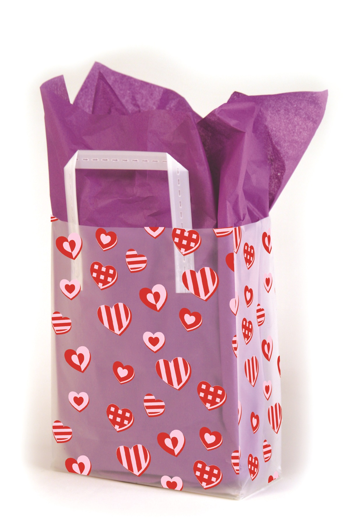Hearts Printed Frosty Poly Bag
